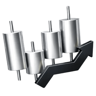 3D-icoon van een candlestick-handelsgrafiek op de over-ons-pagina van Ferm Deeliendom